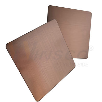 Qualität  GB 201 304 316 Hairline Stainless Steel Sheet Brown PVD Color Accept Customized usine