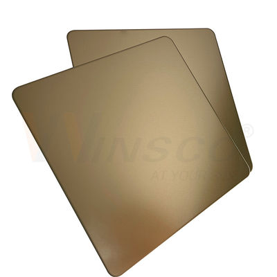 Sand sprengte dekoratives Edelstahlblech 0.3-3mm, die goldener Spiegel SS Champagne Gold Coating bedecken