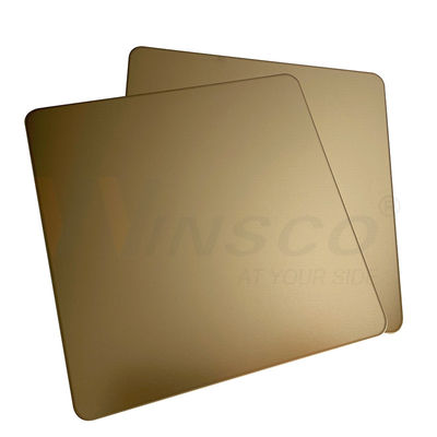 Sand sprengte dekoratives Edelstahlblech 0.3-3mm, die goldener Spiegel SS Champagne Gold Coating bedecken
