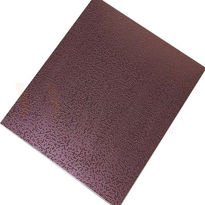 1500mmx300mm dekoratives Edelstahlblech Rose Red Stone Pattern Etched beendete