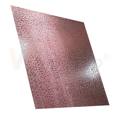 1500mmx300mm dekoratives Edelstahlblech Rose Red Stone Pattern Etched beendete