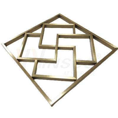 Kundengebundene Titan-Gold-Edelstahl-Metallherstellungs-geometrische abstrakte Wand-Skulptur-Kunst