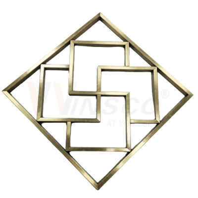 Kundengebundene Titan-Gold-Edelstahl-Metallherstellungs-geometrische abstrakte Wand-Skulptur-Kunst