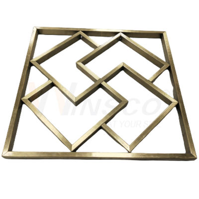 Kundengebundene Titan-Gold-Edelstahl-Metallherstellungs-geometrische abstrakte Wand-Skulptur-Kunst