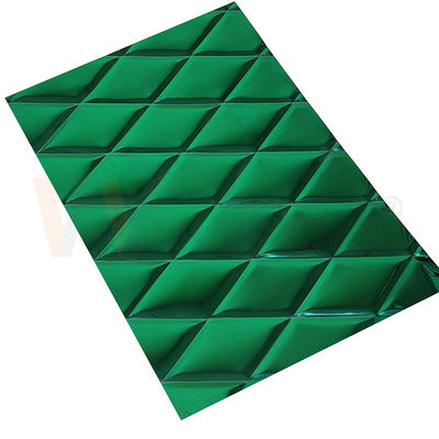 1mm prägeartiges Edelstahlblech Jade Green PVD, die kleine Rauten-Form beschichtet