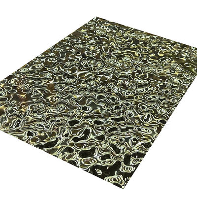 Spiegelte mittlere Größe prägeartiges Titangold der Edelstahlblech-Wasser-Kräuselungs-8K wider