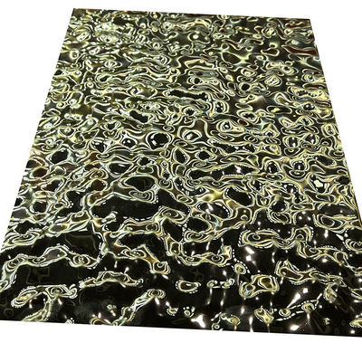 Spiegelte mittlere Größe prägeartiges Titangold der Edelstahlblech-Wasser-Kräuselungs-8K wider