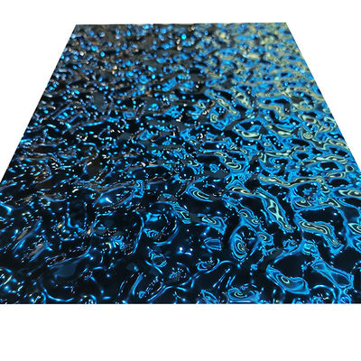 Sapphire Blue Color prägte Edelstahlplatte mit Wasser-Kräuselungs-Oberfläche
