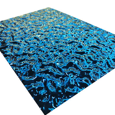 Sapphire Blue Color prägte Edelstahlplatte mit Wasser-Kräuselungs-Oberfläche