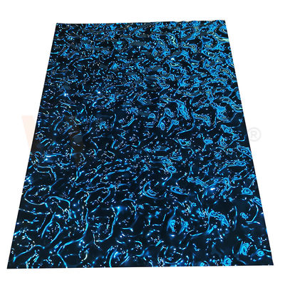 Sapphire Blue Color prägte Edelstahlplatte mit Wasser-Kräuselungs-Oberfläche