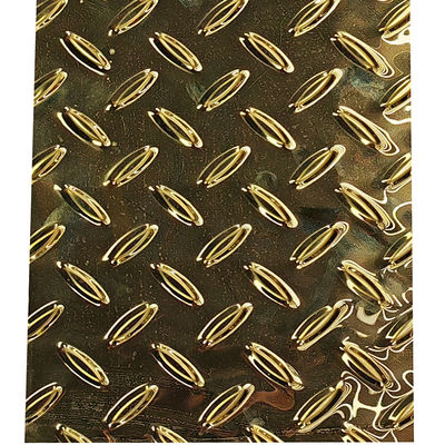 Reis-Korn-Diamond Embossed Stainless Steel Sheet-Antigleiter-Platte mit Titangoldfarbe