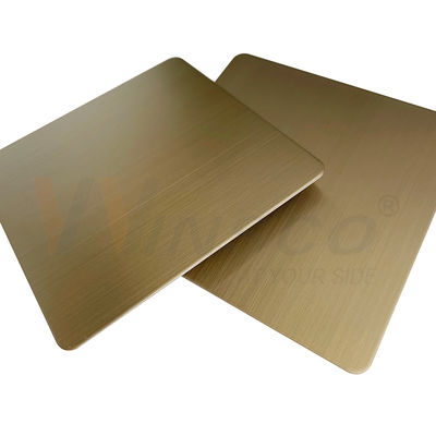Gebürstetes Haarstrichedelstahlblech 5x10ft AISI 201 304 316 Champagne Gold