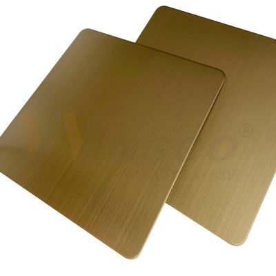 Gebürstetes Haarstrichedelstahlblech 5x10ft AISI 201 304 316 Champagne Gold