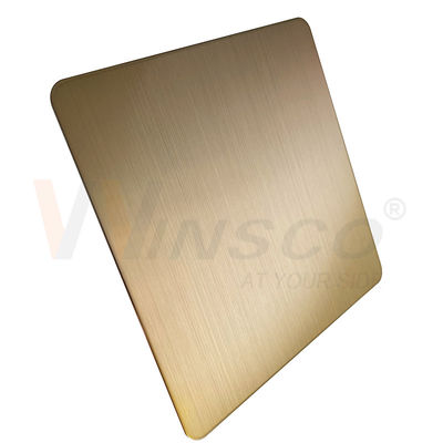 Gebürstetes Haarstrichedelstahlblech 5x10ft AISI 201 304 316 Champagne Gold