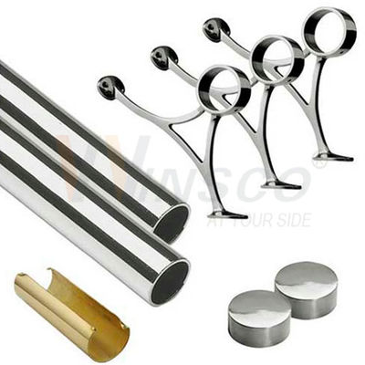 42.4mm 48.3mm 63.5mm Edelstahl Inox-Runden-Rohr polierte Matt Colored Surface Foot Rail-Rohr 201 304 316
