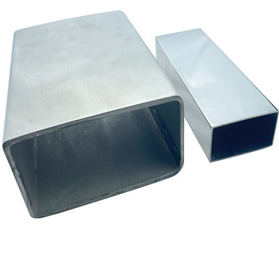 Decorativo TUBO RECHTECKIGES BRILLANTE POLIERTE 600 C-304 X flaches Rohr 6 METROS Edelstahl Inox