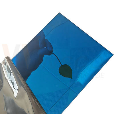Anpassung Dicke Edelstahl Dekorationsplatte AISI 304 SS Metallblech Spiegel Veredelung Blau beschichtet