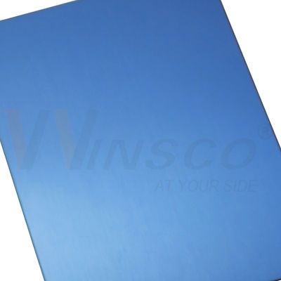 AISI 201 Haarlinie Edelstahlblech Blau PVD Farbe Dekorativ Inox Nr.4 Bürste Platte