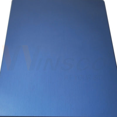 Brushed Saphir Blau Farbe Edelstahl Matte-Blatt 1250mmx2500mm SS 304 Satin Mühle Kantenplatte
