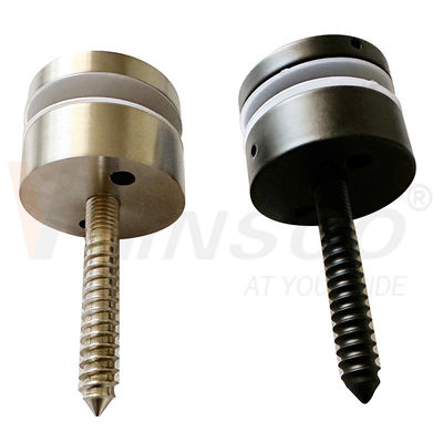 Haare Linie Schwarz Satin M10 Werbeschraube AISI 304 316 Edelstahl Standoff Pin Glas Adapter geeignet für 8mm-12mm 24mm