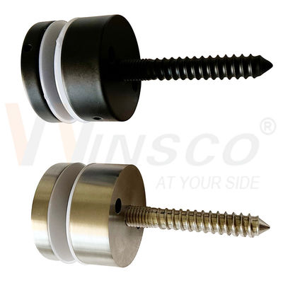 Haare Linie Schwarz Satin M10 Werbeschraube AISI 304 316 Edelstahl Standoff Pin Glas Adapter geeignet für 8mm-12mm 24mm