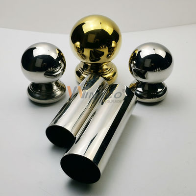TP 201 304 Edelstahl Balustraden Zubehör Gold Spiegel Geländer Kugeln Sliver Edelstahl Armlehnen Kugel Für Rundrohr