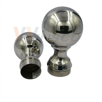 Grade 304 316 Edelstahl Treppenbefestigungen 80mm Dia Edelstahl Dekorationsgeländer Kugel für 50,8mm 2 Zoll Rundrohr