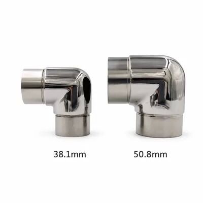 SS201, SS304 & SS316 Edelstahl 90° Kurzer Handlaufbogen für 25,4–50,8 mm Rundrohre