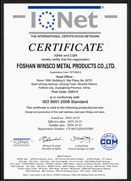 China (GuangDong)Foshan Winsco Metal Products Co., Ltd. zertifizierungen
