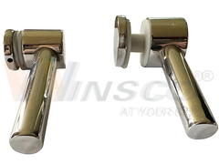 Glashalter aus Edelstahl mit Rohrunterstützung für Bildschirme